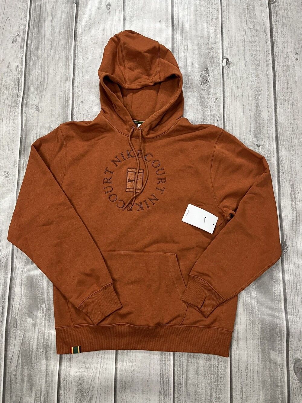 NEW Nike Court Heritage Hoodie Men's Size Medium Rust Orange Tennis Nike Court
